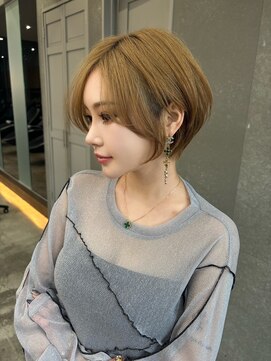 ロンドブルーム 天神大名店(Lond Bloom) レイヤーカット/デザインカラー/ウェットヘア/オリーブベージュ