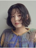 くすみベージュ/暖色/小顔カット/レイヤーボブ/10代20代30代