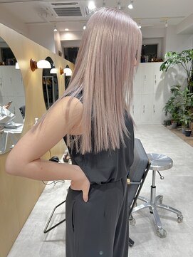 スタン 渋谷(Stam) ミルクティーホワイトベージュレイヤーケアブリーチハイトーン