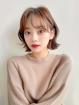 クラン 岡本(Chlan) 外ハネショート　小顔シースルーバング