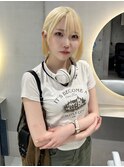 mayu//ホワイトブロンド抜きっぱなしパッっとボブ