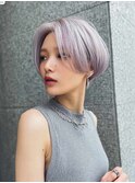 前髪小顔ハイトーンカラー大人ショートボブヘア20代30代40代