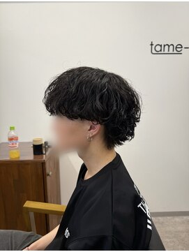 タメ(tame-) サーフカール/フェザーパーマ/ブルーブラック【都賀/メンズ】