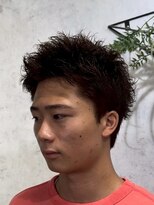 ハーシーバイアポロ 相模大野(HERSHE by apollo)&nbsp;MEN’S HAIR/ブルーブラック/フェザーパーマ/ハイライト