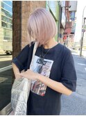 ホワイトベージュ/切りっぱなしボブ/ミニボブ/横浜