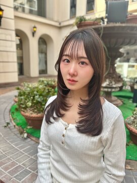 ラグーン 原宿 表参道(LAGOON) ミディアムレイヤー大人ガーリー似合わせカットグレージュ