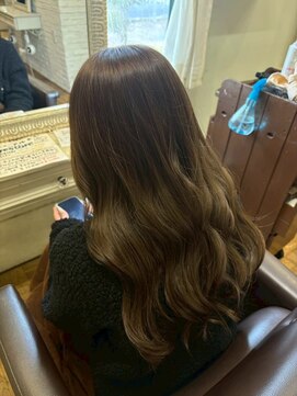 エクファ ヘア リゾート 大津 瀬田店(ex-fa hair resort) イメチェン/ピンクベージュ/アンブレラカラー/前髪/大津/瀬田