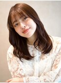 大人ガーリー モカブラウン 似合わせカット ダークブラウン
