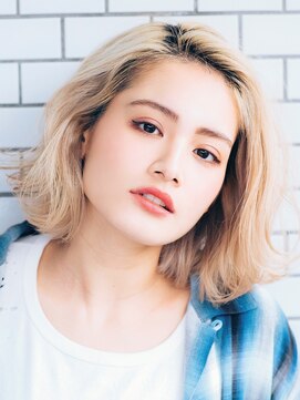 エミュー 桜川店(emu) ホワイトミルクティー 前髪なしショート【emu 桜川店】