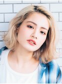 ホワイトミルクティー 前髪なしショート【emu 桜川店】