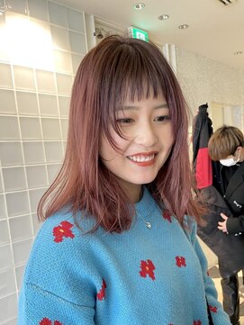 ラパンセヴェール(LA PENSEE VERT) 顔まわりカット×ピンクグラデーション