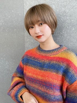 プアメリア 名古屋(Puamelia) ハイトーン×ダブルカラー×グレーベージュ☆ショート[名古屋]