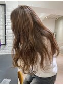 透明感髪質改善ベージュダブルカラーミルクティーグレージュ