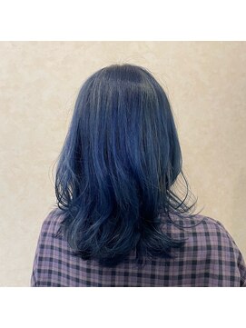 ビー オン ディー ヘア 池袋(BonD hair) レイヤー×ブルーカラー【池袋/髪質改善/ハイライト】