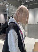 天神大名顔周りレイヤーカットミディアムボブタッセルボブパーマ