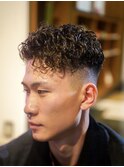 メンズカットバックパーマスキンフェードベリーショート