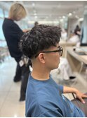 メンズパーマツイストスパイラルフェザーパーマ眉毛