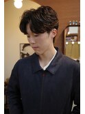 センターパートマッシュニュアンスパーマ韓国ヘアカルマヘア