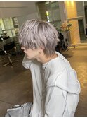 イメチェンピンクベージュアンブレラカラー前髪八王子