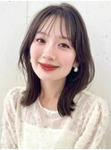 ☆大人かわいい ふわミディ 韓国ヘア シースルーバング☆