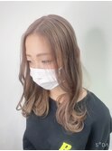 ミルクティーグレージュ/水光カラー/艶髪/美髪ケア/上品ヘア
