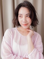 カバーヘアアンドスパ ブリス 浦和(COVER HAIR&SPA bliss) 韓国巻きデジタルパーマ黒髪かきあげゆるふわボブZ浦和20代30代
