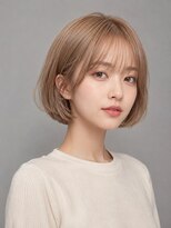 トリニティ(trinity) ショートボブ シースルーバング ミルクティーベージュ