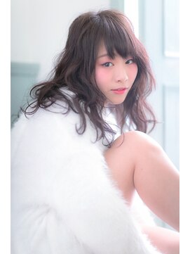 エルデ ナインズ ヘアー スタンド 川口店(elde 9's HAIR STAND) ルーズ&ラブクラシカルモードのくせ毛風セミディフェミニンボブ