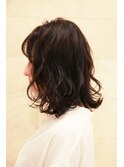 大人かわいい切りっぱなしボブ