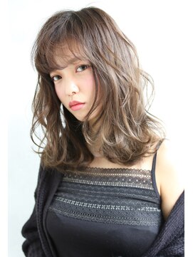 ラエティス(Laetus) ゆるふわ質感ミディ/透明感グレージュ/デジタルパーマ【Laetus】