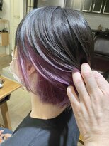 ヴァンクシー バイ ルナ(VANKCY by Luna) ショートボブ インナーカラー バイオレット ショート ブリーチ