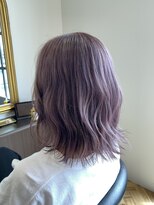 アゲート(agete)&nbsp;ミディアム外ハネボブ×ラベンダーアッシュ