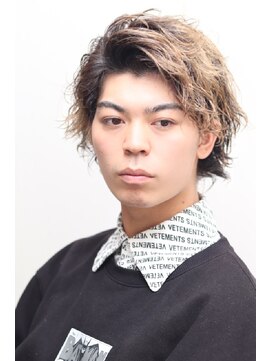 ヘアーアンドグルーミング ヨシザワインク(HAIR&GROOMING YOSHIZAWA Inc.) ミディアムアップバング波巻ミックスツーブロックスタイル