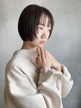 アルバム 池袋(ALBUM) 前上がりボブ_外ハネボブセクションカラーペールベージュ_99247