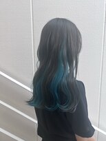 アソビ 表参道(ASOBI) ダブルカラー インナーカラー ターコイズブルー