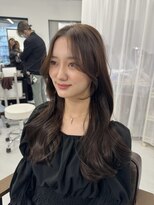 ハピネス 梅田茶屋町店(HAPPINESS)&nbsp;韓国風ヘア/レイヤーロング/髪質改善/顔周りカット/ベージュ