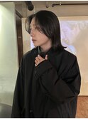 メンズボブウルフメンズミディアムレイヤーカットメンズウルフ