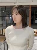 【中澤彩乃】切りっぱなしボブオリーブベージュブリーチなし前髪