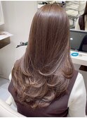 レイヤーカット*ロングレイヤー*シアーブラウン*髪質改善