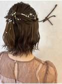 ショートアレンジ/アレンジ/ショートヘアセット/ハーフアップ