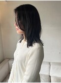 前髪長めのくびれミディアムヘア/顔周りレイヤー/くびれヘア