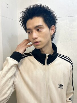 ファルベ(Farbe) スペインカールスパイキーショートブルーブラックフェザーパーマ