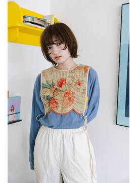 髪と自然 切りっぱなし+小顔フェイスレイヤーボブ♪