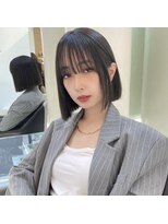 エストヘアーノエル 川崎店(est hair Noel)&nbsp;切りっぱなしボブ×暗めオリーブ