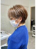 別府ショートボブ顔まわりレイヤーカット髪質改善カラー30代