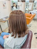 切りっぱなし＋ハイライト