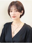 くびれレイヤーショート/ココアベージュ/夏カラー小顔ヘアp浦和