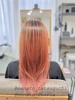 シェリー(Cherie) cut × METEO coloring × コーラルオレンジ