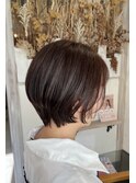 ショートボブ×ショコラブラウン