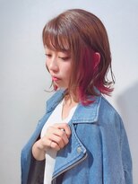 ヘアーアート リアンジュ(hair art Lienge)&nbsp;インナーカラー+全頭カラー♪【カシスピンク/カール】